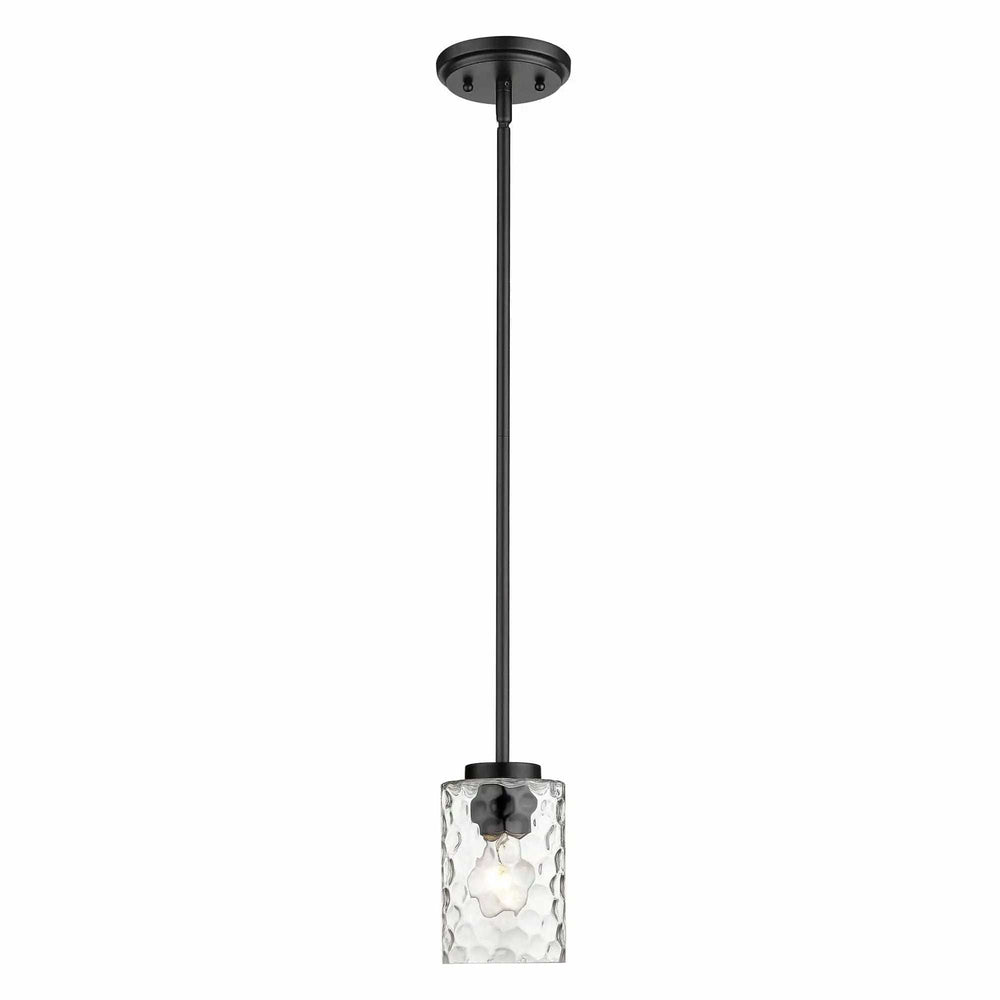 Black Metal and Glass Mini Pendant Hanging Light - Homeroots - Flyclothing LLC