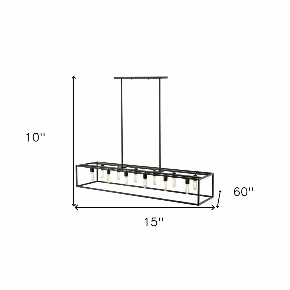 Cobar 12-Light Matte Black Island Pendant - Homeroots - Flyclothing LLC
