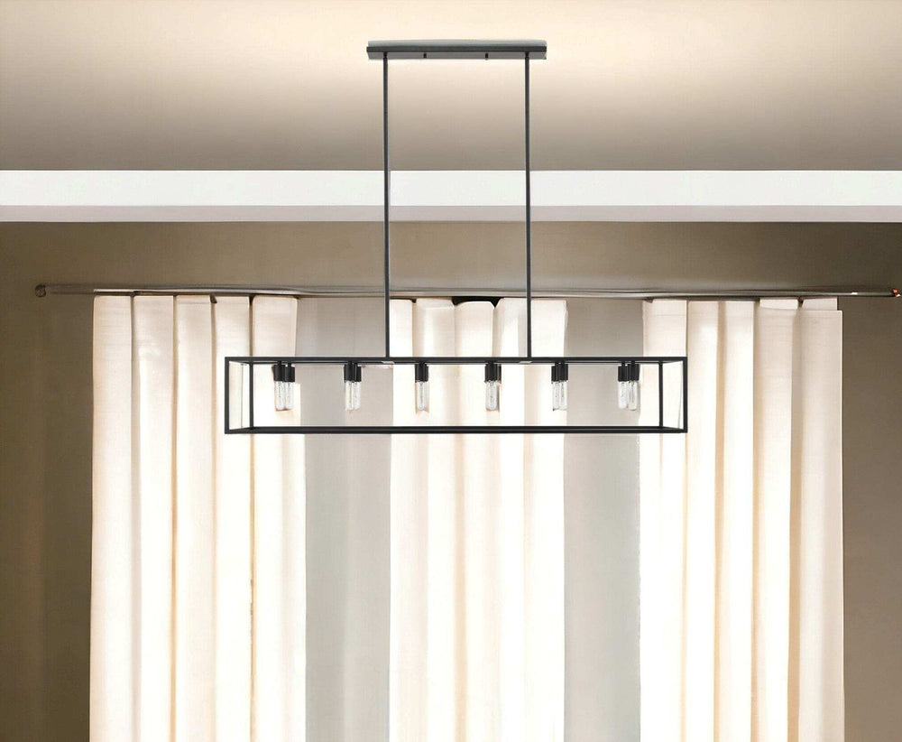 Cobar 12-Light Matte Black Island Pendant - Homeroots - Flyclothing LLC