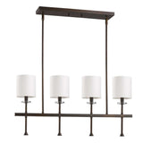 Kara 4-Light Oil-Rubbed Bronze Island Pendant With Fabric Shades And Crystal Bobeches - Homeroots - Flyclothing LLC