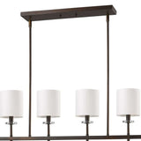 Kara 4-Light Oil-Rubbed Bronze Island Pendant With Fabric Shades And Crystal Bobeches - Homeroots - Flyclothing LLC