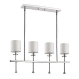 Kara 4-Light Polished Nickel Island Pendant With Fabric Shades And Crystal Bobeches - Homeroots - Flyclothing LLC