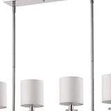 Kara 4-Light Polished Nickel Island Pendant With Fabric Shades And Crystal Bobeches - Homeroots - Flyclothing LLC