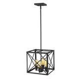 Brooklyn 4-Light Matte Black Pendant With Metal Framework Shade - Homeroots - Flyclothing LLC