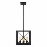 Brooklyn 4-Light Matte Black Pendant With Metal Framework Shade - Homeroots - Flyclothing LLC