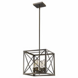 Brooklyn 4-Light Oil-Rubbed Bronze Pendant With Metal Framework Shade - Homeroots - Flyclothing LLC