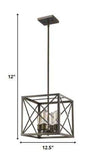 Brooklyn 4-Light Oil-Rubbed Bronze Pendant With Metal Framework Shade - Homeroots - Flyclothing LLC