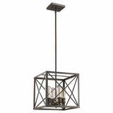 Brooklyn 4-Light Oil-Rubbed Bronze Pendant With Metal Framework Shade - Homeroots - Flyclothing LLC