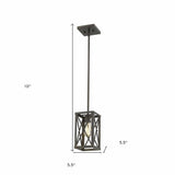 Bronze Metal Geometric Mini Pendant Hanging Light - Homeroots - Flyclothing LLC