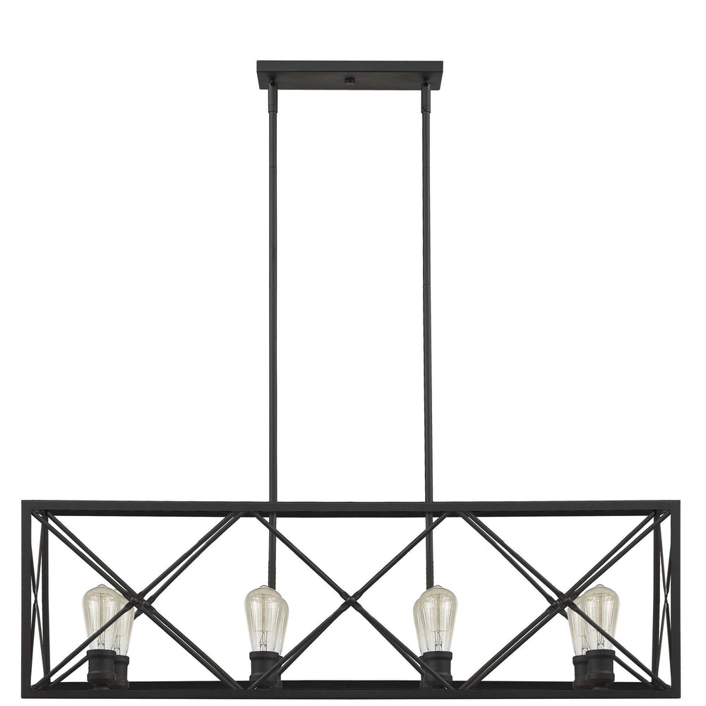 Brooklyn 8-Light Matte Black Island Pendant With Metal Framework Shade - Homeroots - Flyclothing LLC