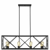 Brooklyn 8-Light Matte Black Island Pendant With Metal Framework Shade - Homeroots - Flyclothing LLC