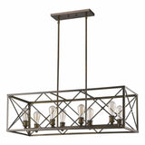 Brooklyn 8-Light Oil-Rubbed Bronze Island Pendant With Metal Framework Shade - Homeroots - Flyclothing LLC