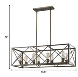 Brooklyn 8-Light Oil-Rubbed Bronze Island Pendant With Metal Framework Shade - Homeroots - Flyclothing LLC