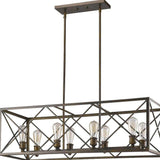 Brooklyn 8-Light Oil-Rubbed Bronze Island Pendant With Metal Framework Shade - Homeroots - Flyclothing LLC