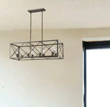 Brooklyn 8-Light Oil-Rubbed Bronze Island Pendant With Metal Framework Shade - Homeroots - Flyclothing LLC