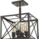 Brooklyn 4-Light Oil-Rubbed Bronze Convertible Pendant - Homeroots - Flyclothing LLC