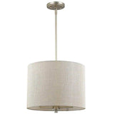 Daria 3-Light Washed Gold Pendant With Washed Gold And White Drum Shade - Homeroots - Flyclothing LLC