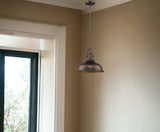 Antique Bronze Hanging Light with Glass Dome Shade - Homeroots - Flyclothing LLC