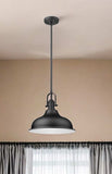 Matte Black Hanging Light with Dome Shade - Homeroots - Flyclothing LLC