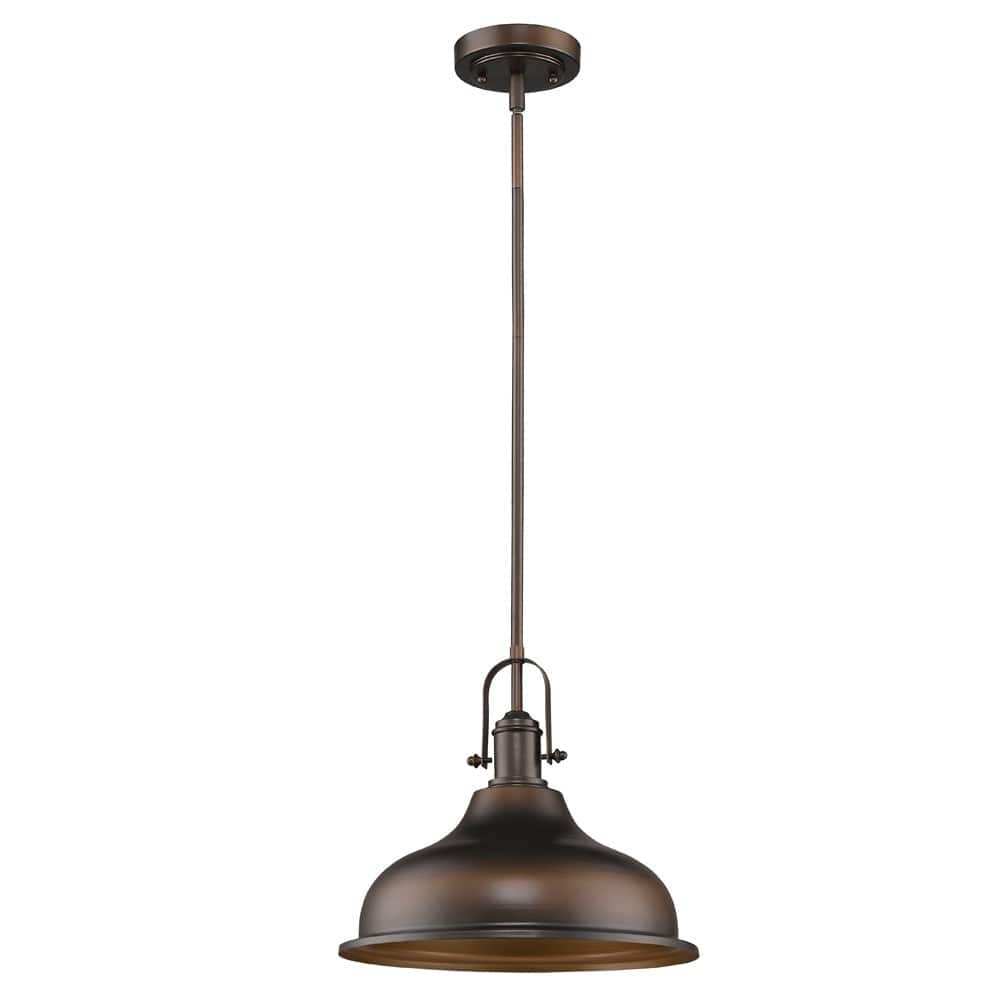 Antique Bronze Hanging Light with Dome Shade - Homeroots - Flyclothing LLC