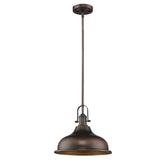 Antique Bronze Hanging Light with Dome Shade - Homeroots - Flyclothing LLC