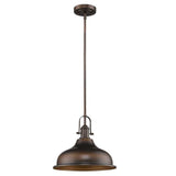 Antique Bronze Hanging Light with Dome Shade - Homeroots - Flyclothing LLC