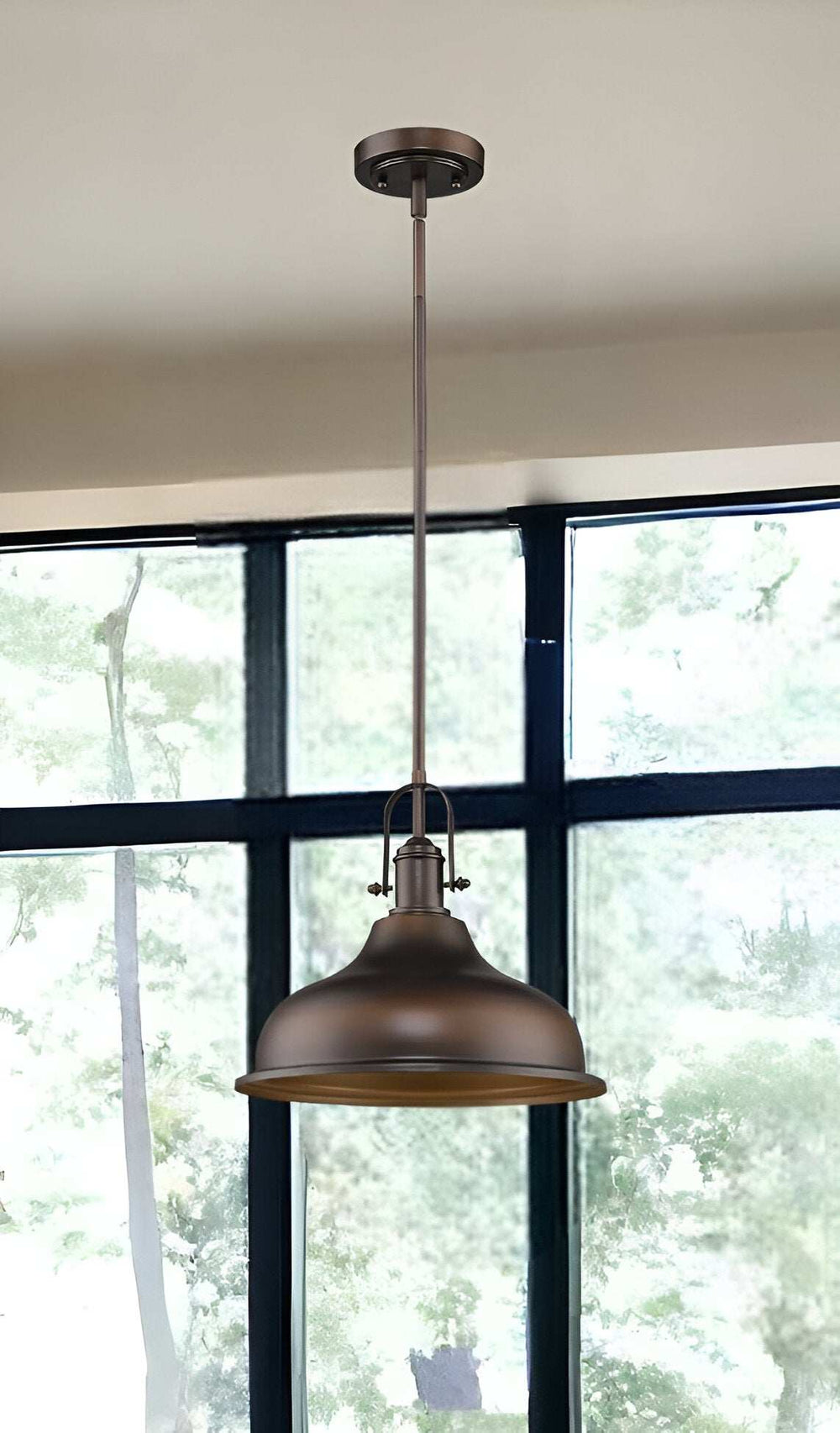 Antique Bronze Hanging Light with Dome Shade - Homeroots - Flyclothing LLC