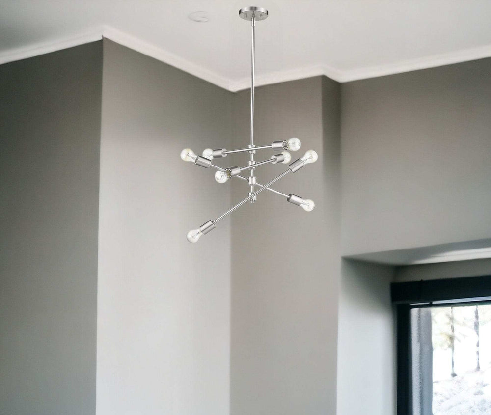 Calix 8-Light Satin Nickel Pendant - Homeroots - Flyclothing LLC