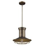 Newport 1-Light Tin Coated Pendant With Raw Brass Interior Shade And Louver - Homeroots - Flyclothing LLC