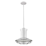 Newport 1-Light White Pendant With Polished Nickel Louver - Homeroots - Flyclothing LLC
