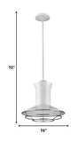 Newport 1-Light White Pendant With Polished Nickel Louver - Homeroots - Flyclothing LLC