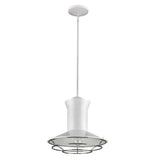 Newport 1-Light White Pendant With Polished Nickel Louver - Homeroots - Flyclothing LLC