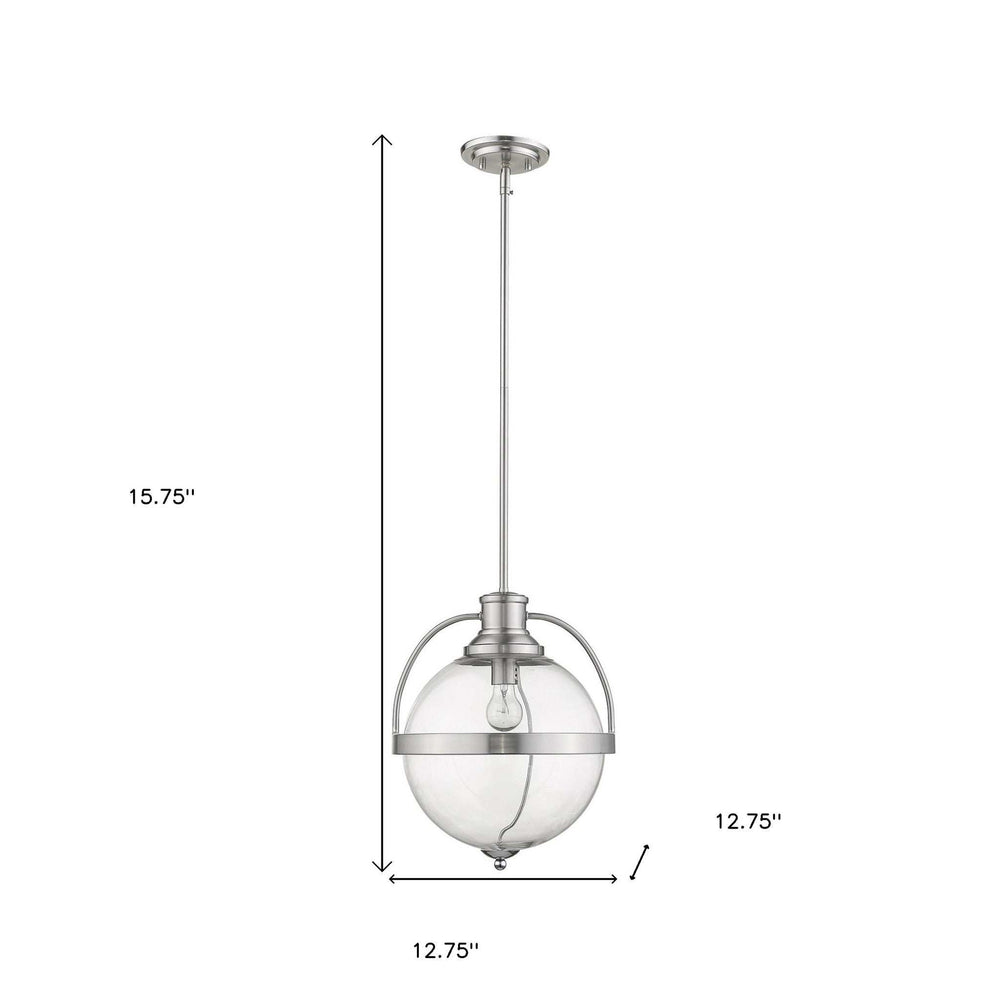 Kassian 1-Light Satin Nickel Pendant - Homeroots - Flyclothing LLC