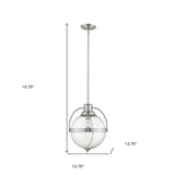 Kassian 1-Light Satin Nickel Pendant - Homeroots - Flyclothing LLC