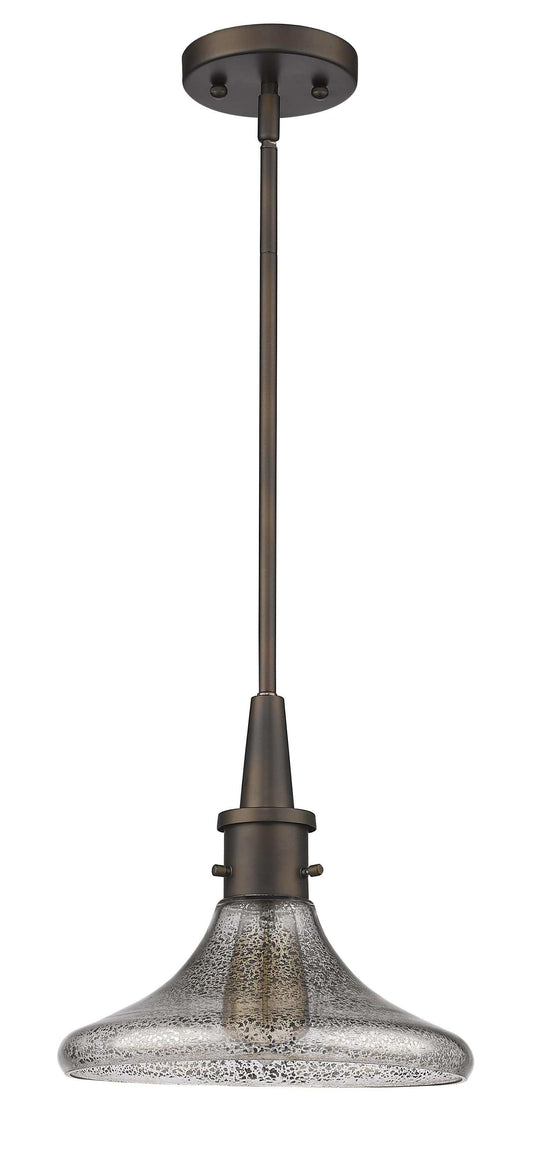 Antique Bronze Hanging Light with Pebbled Glass Shade - Homeroots - Flyclothing LLC