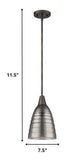 Bronze Hanging Light with Ribbed Pebbled Glass Shade - Homeroots - Flyclothing LLC