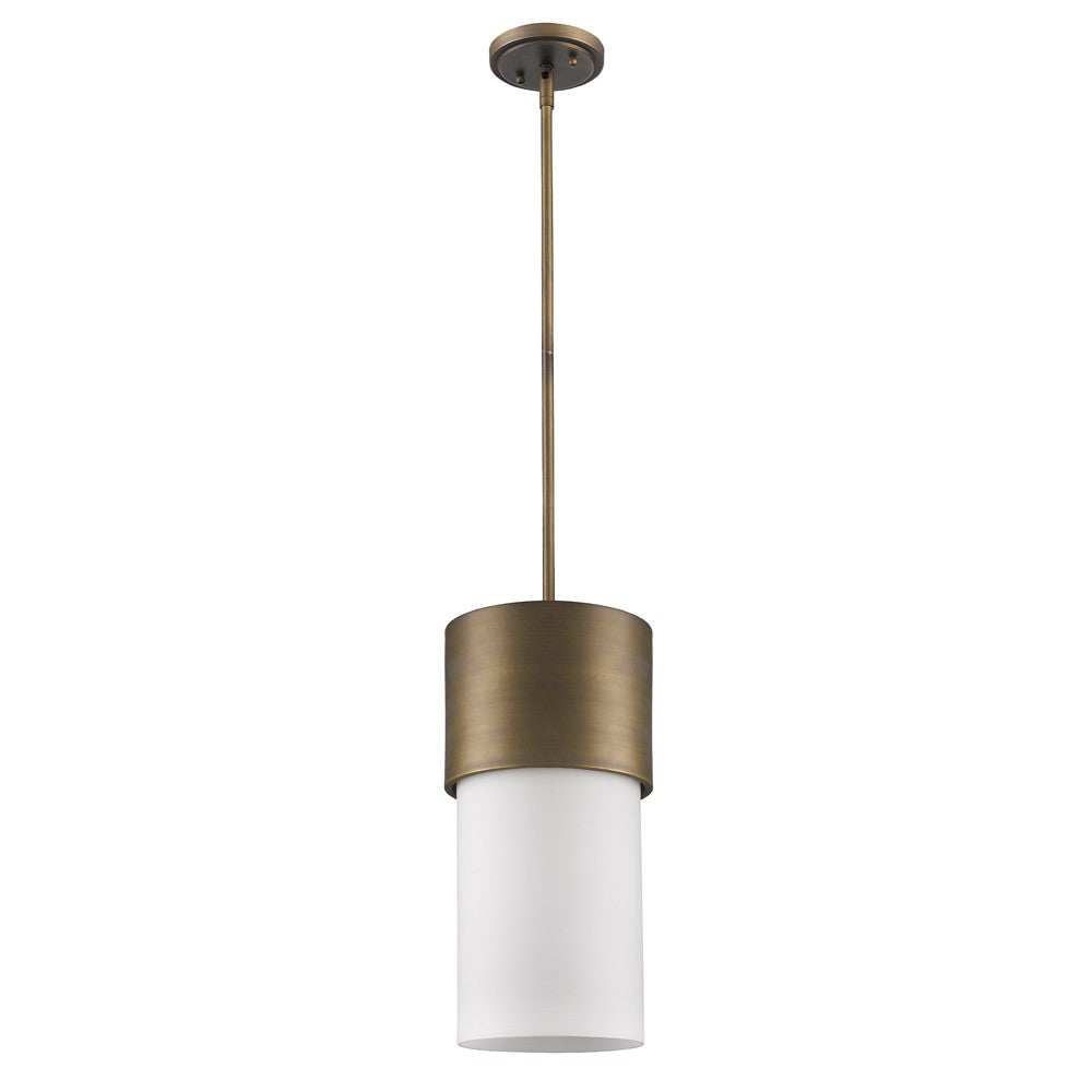 Midtown 1-Light Raw Brass Pendant With Frosted Glass Shade - Homeroots - Flyclothing LLC
