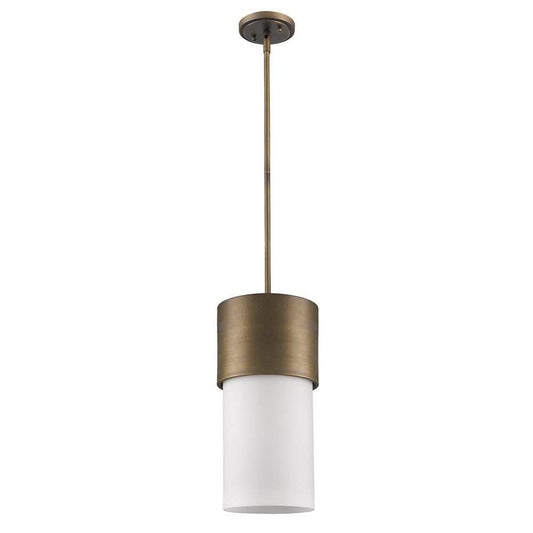 Midtown 1-Light Raw Brass Pendant With Frosted Glass Shade - Homeroots - Flyclothing LLC