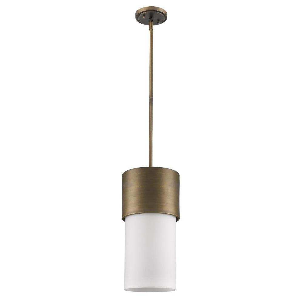 Midtown 1-Light Raw Brass Pendant With Frosted Glass Shade - Homeroots - Flyclothing LLC
