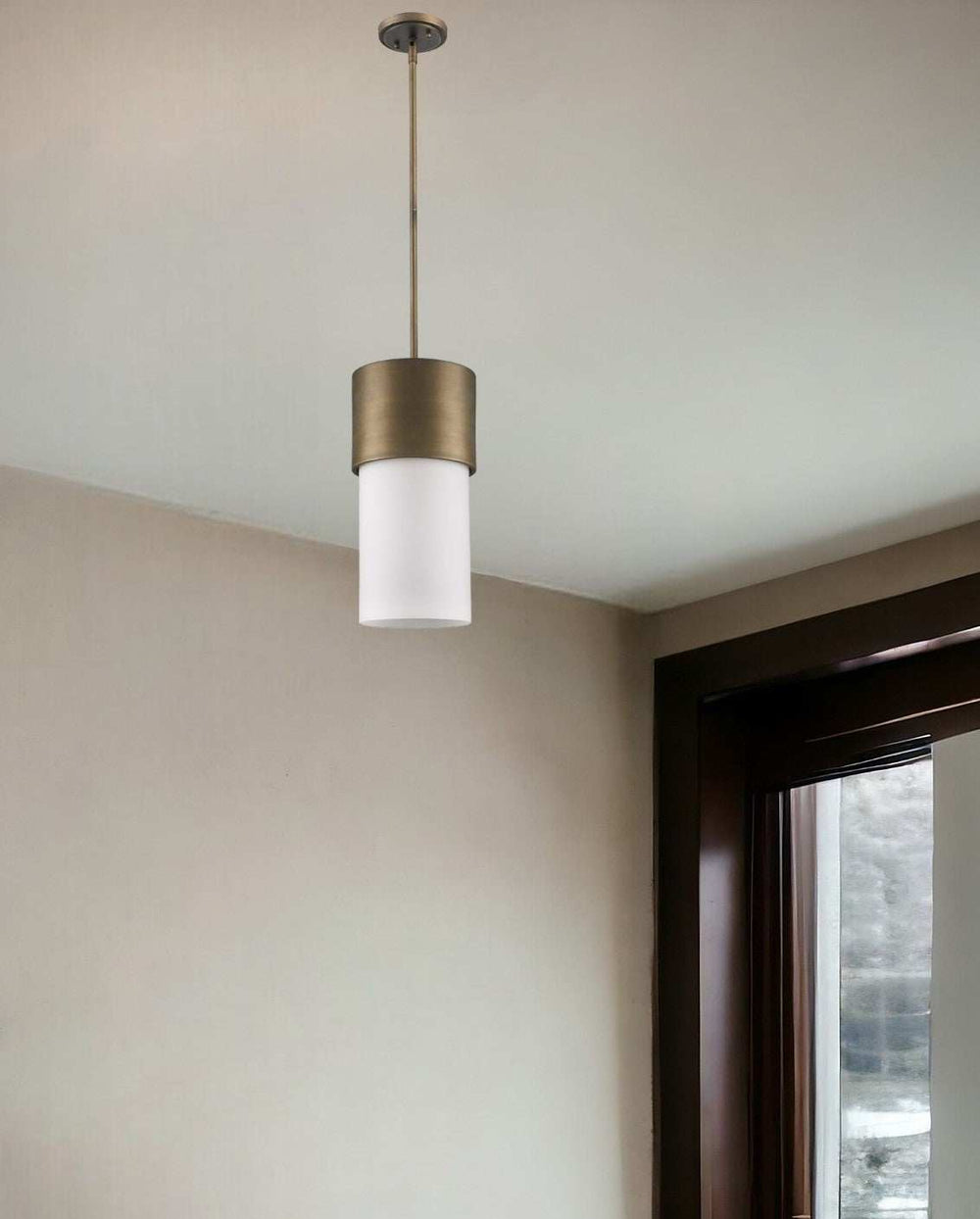 Midtown 1-Light Raw Brass Pendant With Frosted Glass Shade - Homeroots - Flyclothing LLC