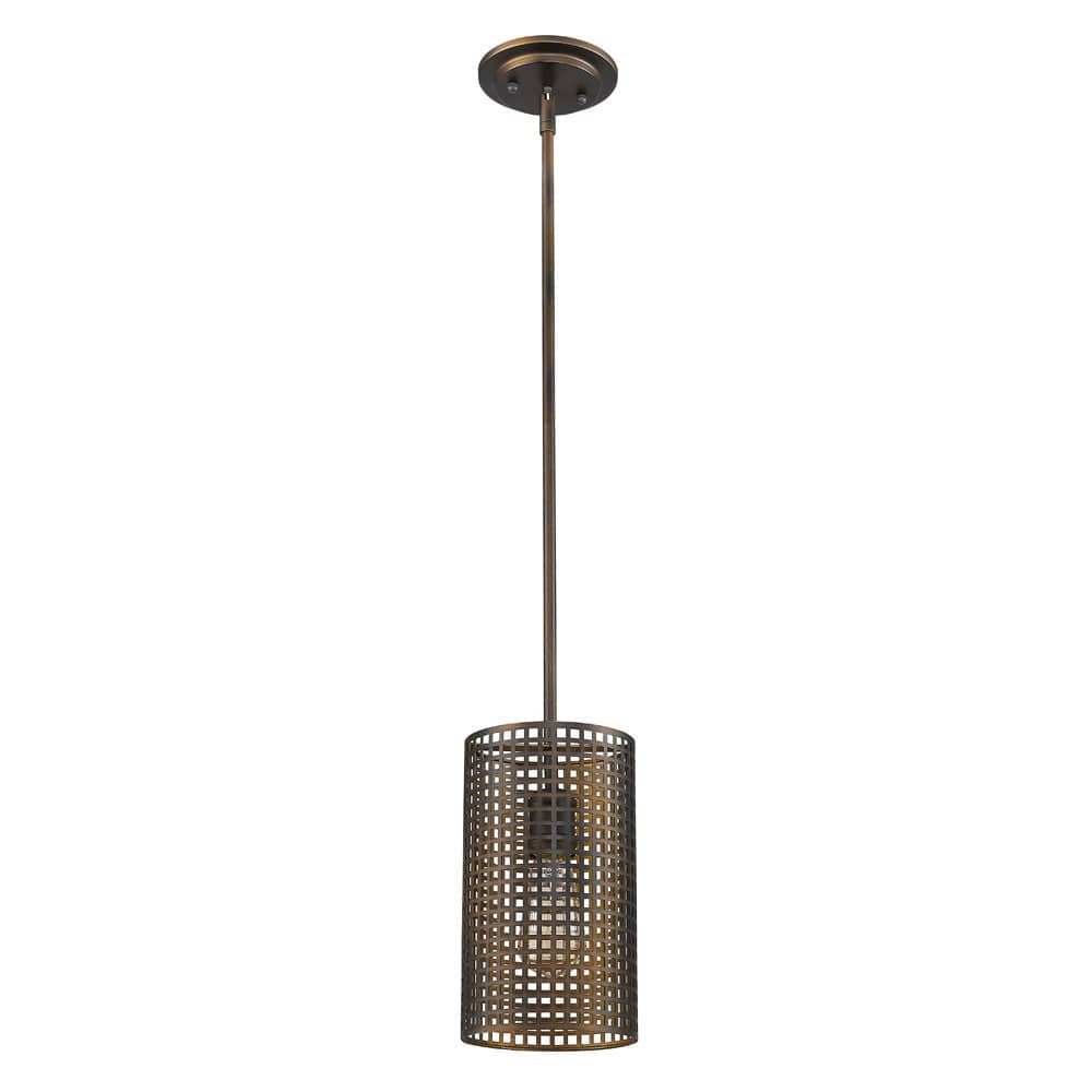 Bronze Metal Hanging Light with Mesh Shade - Homeroots - Flyclothing LLC
