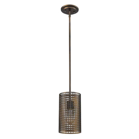 Bronze Metal Hanging Light with Mesh Shade - Homeroots - Flyclothing LLC
