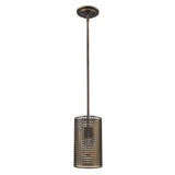 Bronze Metal Hanging Light with Mesh Shade - Homeroots - Flyclothing LLC