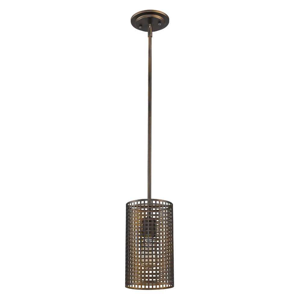 Bronze Metal Hanging Light with Mesh Shade - Homeroots - Flyclothing LLC