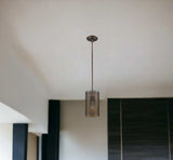 Bronze Metal Hanging Light with Mesh Shade - Homeroots - Flyclothing LLC
