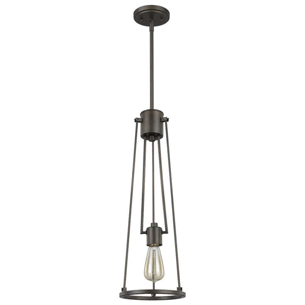 Jade 1-Light Oil-Rubbed Bronze Pendant With Vertical Structural Frames - Homeroots - Flyclothing LLC