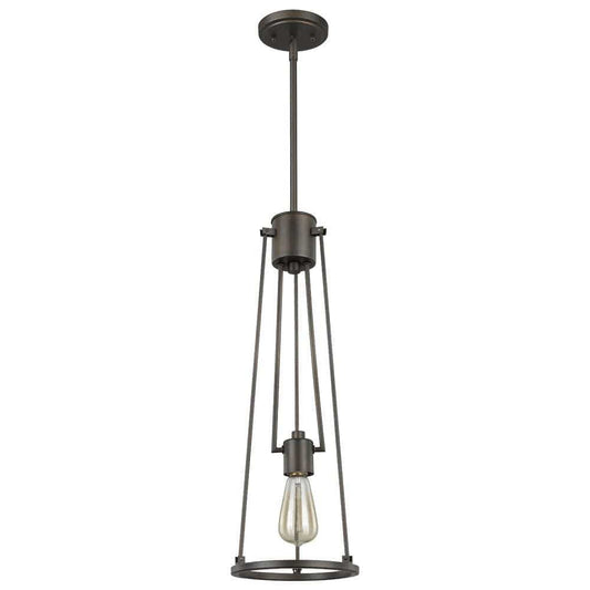 Jade 1-Light Oil-Rubbed Bronze Pendant With Vertical Structural Frames - Homeroots - Flyclothing LLC