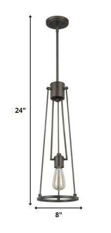 Jade 1-Light Oil-Rubbed Bronze Pendant With Vertical Structural Frames - Homeroots - Flyclothing LLC