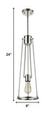 Jade 1-Light Polished Nickel Pendant With Vertical Structural Frames - Homeroots - Flyclothing LLC
