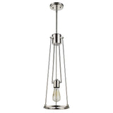Jade 1-Light Polished Nickel Pendant With Vertical Structural Frames - Homeroots - Flyclothing LLC